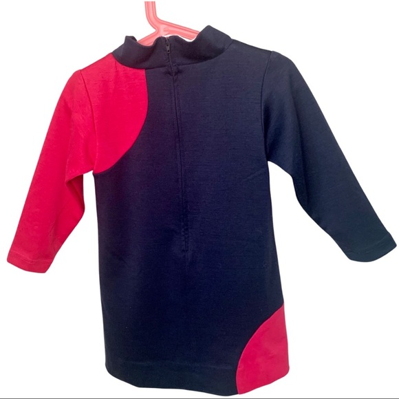 FLORENCE EISEMAN Ponte Knit Dress Navy & Pink Color Block Long Sleeve Size 4 - Picture 9 of 14